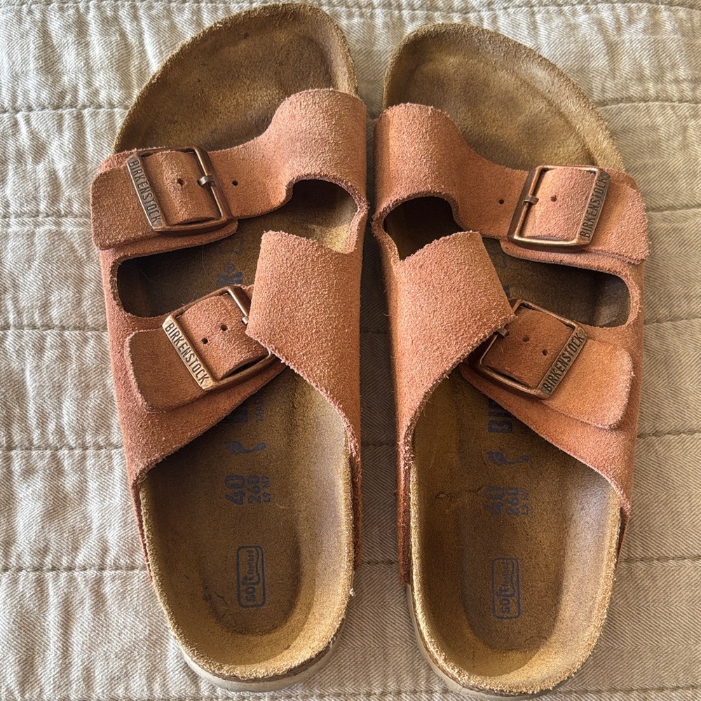 Birkenstock Arizona  Sandals - pink/ burnt orange suede size 40